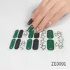 ZE Película de esmalte en gel impermeable estilo europeo y americano sin curado completo en gel, pegatina completa, contraste floreciente, primavera y verano, pegatina para uñas, papel de pegatina para uñas