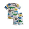 Roupa de Casa para Meninos Transfronteiriça Europeia e Americana Algodão Puro Costela Manga Curta Shorts Conjunto de Pijama Infantil de Comércio Exterior Cartoon para Meninas