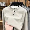 Estilo Old Money Gola Padre Tricô Masculino Falso Duas Peças Outono 2026 Novo Manga Longa Cor Sólida Moletom Casual Masculino