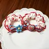 Scrunchie fofo infantil com estampa floral de cerejeira para meninas, elástico para coque, corda para rabo de cavalo, acessório de cabelo para meninas