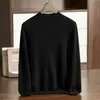 Suéter de Punto de Cachemira de Cuello Medio para Hombre, Negocio, Lujo Ligero, Color Sólido, Básico, Jersey de Manga Larga, Holgado, Adelgazante, Interior