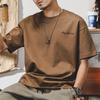 Camiseta Pesada Estilo Americano 280g para Hombre Manga Corta Algodón Puro Verano Marca Trendy Ins Holgada Talla Grande Manga Media para Hombre