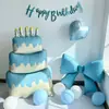 Globo de Pastel Azul Grande de Tres Niveles Decoración de Cumpleaños Set de Decoración de Escena para Fiesta de Niños y Niñas Decoración de Fondo