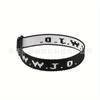 Pulsera Tejida de Cuerda Jacquard con Letra Wwjd Europea y Americana Transfronteriza, Pulsera de Muñeca Unisex, Pulsera de Correa Tejida