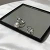 Anillo de Perla Estilo Minimalista con Anillo de Diamante Incrustado en Forma de Gota de Agua de Lujo Ligero, Accesorio de Anillo Abierto para Dedo Índice de Diseño de Nicho