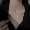 Novo Estilo 2026 Colar de Pérolas Sorriso para Mulheres, Colar de Aço Titânio Versátil e da Moda para o Verão, Corrente de Clavícula de Luxo Leve de Nicho