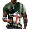 Moda de Verano Templario Camiseta de Hombre Impresa en 3D Street Harajuku