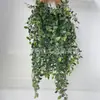 Mandala de parede transfronteiriça, plantas verdes artificiais, flores decorativas de videira artificial para casa e exterior, plantas pendentes falsas em videira