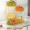 Plato de frutas para el hogar, sala de estar, mesa de café, multicapa, lujo ligero, cesta de frutas de alta gama, dulces, pasteles, frutas secas, exhibición de bocadillos, estante de almacenamiento