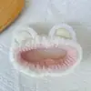 Diadema de felpa Ojos de Rana Verdes mascarilla facial femenina diadema especial corazón de niña caricatura diadema divertida