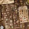 Cronologia de Pintura a Óleo Yuxian Adesivos Planos Pintura a Óleo Vintage Arquitetura Rótulos Ingleses Retrô Materiais Decorativos DIY Feitos à Mão