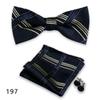 Conjunto de tres piezas de corbata y pañuelo de bolsillo para hombre, de poliéster, con estampado para banquetes, bodas, camisas, lazos y cuello con flores