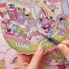 Pegatinas de Escenario en Miniatura de la Mañana Temprano Serie de Casitas Tiernas 2.5D Tridimensionales Pegatinas Decorativas para Diario de Escena DIY