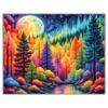 5diy Pintura de Diamantes Diamante Completo Paisaje Nocturno Aurora de Ensueño Material de Pegatina Hecho a Mano Bordado de Diamantes del Paisaje Diamante Brillante