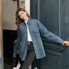 Chaqueta de mezclilla retro estilo coreano para mujer, nuevo modelo otoño e invierno 2025, top holgado chic y casual de manga larga para personas petite