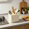 Suporte de Hashi Compartimentado Multifuncional Criativo Gaiola Quadrada de Hashi de Plástico Prateleira de Armazenamento de Mesa Grande Tamanho Escorredor de Talheres