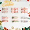 24 PIEZAS Colección de Arte para Uñas Bestseller Transfronterizo Navidad Halloween Flor Uñas Portátiles Ojo de Gato Halloween Piezas de Uñas Portátiles