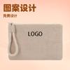 Bolsa Cosmética Personalizada de Fábrica de Algodón y Lino Bolso Bandolera de Lona con Cremallera Bolsa de Almacenamiento de Tejido de Yute con Logo