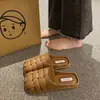 Sandalias tipo Mula de Punta Abierta para Mujer, Sandalias de Verano sin Cierre, Sandalias Planas de Moda con Diseño Hueco