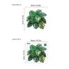 Planta Verde Tropical Tortuga Bambú Adhesivo de Pared Decorativo Sala de Estar Entrada Dormitorio Pintura Autoadhesiva Adhesivo de Pared Removible de PVC