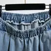 Foto real de jeans retos vintage de mola para tamanhos grandes femininos, design solto estilo americano, calças largas compridas, algodão