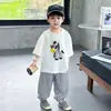 Conjunto de Manga Corta y Pantalón Largo para Niños 2026 Nuevo Conjunto de Verano Elegante y de Moda para Niños Conjunto de Dos Piezas Holgado Moderno