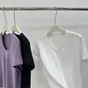 Camiseta básica essencial, versátil, combina com tudo, de algodão liocel, gola U, ombro normal, caimento justo, para mulheres, modelagem que afina, cor sólida, manga curta, camada base