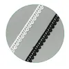 Tocado Personalizado de Poliéster de 1.2cm Falda de Vestido de Boda Encaje Soluble en Agua Accesorios Decorativos Encaje Bordado Blanco y Negro