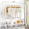 Novo Varal de Chão com Orelhas de Gato Cabide para Quarto de Aluguel Vertical Multifuncional Cabide de Roupas Artefato para Secar Roupa e Colcha na Varanda