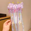 Nuevo Estilo Antiguo Adorno para el Cabello Accesorios de Pasador de Pelo Hanfu para Niños con Flor de Cinta Pasador de Pelo Niña Pasador de Pelo con Borla de Mariposa