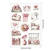 3 Tipos de Adesivos Rosa Coração Doce História, Materiais Criativos Simples e Personalizados para Colagem, Adesivos Decorativos DIY para Scrapbook