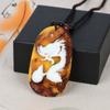 Pingente de dragão âmbar cinza âmbar corrente longa cordão masculino e feminino suéter de dragão perfume para caminhada atacado