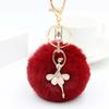 Pingente de pompom de pele para bolsa, bolsa de menina, anjo, balé, pompom de pele, chaveiro, enfeites fofos, aula de treinamento, presente de treinamento