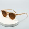 5115 Gafas de Sol Clásicas Japonesas con Remaches y Montura Pequeña, Estilo Retro Artístico para Hombres y Mujeres, Gafas de Sol Redondas Polarizadas