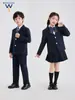 Terno de Vestir Estilo Preppy para Meninos, Uniforme Escolar Estilo Britânico para Alunos do Ensino Fundamental, Terno Uniforme de Classe para Crianças, Uniforme de Campus para Jardim de Infância