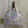 Pato com Bico de Desenho Animado Bolsa Dobrável Ecológica Cinnamoroll Cachorro Pudim Bolsa de Compras de Grande Capacidade My Melody Tecido Oxford Kt Cat