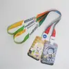 Venta Caliente de Amazon Set de Tarjetas Deslizables de ABS Set de Tarjetas de Comida para Estudiantes de Dibujos Animados Tarjeta de Identificación de Estudiante Cuerda de Seguridad Anti-caída para Tarjeta de Trabajo