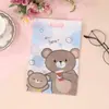 Sacos Fofos de Embalagem para Lanches com Desenho de Urso, Sacos Transparentes com Fecho Zíper para Acessórios de Cabelo, Sacos Coloridos Selados, Sacolas de Compras para Presentes
