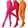 Calcetines Rojo Angora 80D Leggings de Terciopelo Otoñales Medias de Mujer Borgoña Calcetines Coloridos para Mujeres Altas Rojo Mermelada