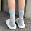 Meias de Pelo Quatro Estações Estilo Japonês Etiquetas de Meia Cor Sólida Meias Grossas de Lã Simples Versátil Confortável Quente Casa Uso Diário