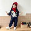 En stock Sudadera de Dibujos Animados para Niños Conjunto de Dos Piezas para Niñas Pantalones de Chándal de Manga Larga con Estampado de Dibujos Animados Ropa para Niños Dropshipping