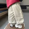 Pantalones Cargo para Niños Niños 2026 Primavera y Otoño Nuevo Estilo Pantalones Jogger Bebé Color Sólido Casual Largos Modernos y Versátiles