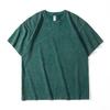 Transfronterizo Verano 230g Algodón Puro Lavado Desgastado Cuello Redondo Suelto Frito Copo de Nieve Manga Corta Marca Trendy Retro Juventud Camiseta
