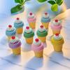 Cono de Helado Juguete de Comida Accesorios Pegamento de Crema Funda para Teléfono Móvil Bolsa de Material Llavero Casa de Muñecas en Miniatura DIY Adornos