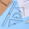Conjunto de Réguas para Estudantes Conjunto de Quatro Peças com Régua 20cm Ferramentas de Desenho em Escala para Alunos do Ensino Fundamental com Escala de 30cm