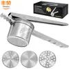 Prensa de Batata de Aço Inoxidável 304 Espremedor Manual Desidratador de Vegetais Espremedor Fruta Alho Amassador Artefato Espremedor