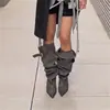Chuyuji Botas Brancas de Menina Quente Bico Fino Botas Longas para Mulheres 2026 Novo Modelo Cano Largo Emagrecimento Botas Arredondadas Botas de Equitação