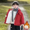 Chaqueta de Esquí para Niños Niños Abrigo Acolchado Invierno Engrosado 2026 Nuevo Ropa de Invierno para Niños Pequeños Ropa de Algodón para Bebé Rojo