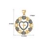 Pingente de colar com zircônia colorida em ouro 14K para preservação de cor, pingente de cruz de amor, pingente de coração, joias faça você mesmo