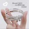 Pulsera Three Lives Three Worlds para Mujer, Clásica y de Moda, Pulsera Cerrada de Cobre Blanco Liso con Tres Círculos, Chapada en Plata, con Vaina de Semilla de Loto